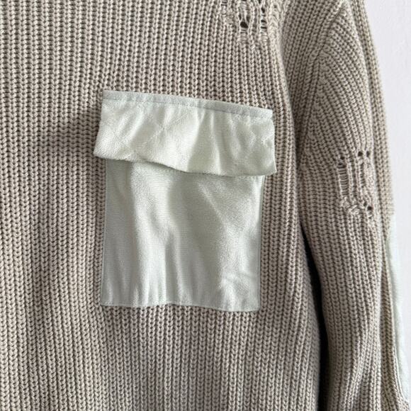 SER.O.YA | Sage Green Devin Distressed Sweater Dress Mini Chest Flap Pocket | XS - Picture 5 of 8